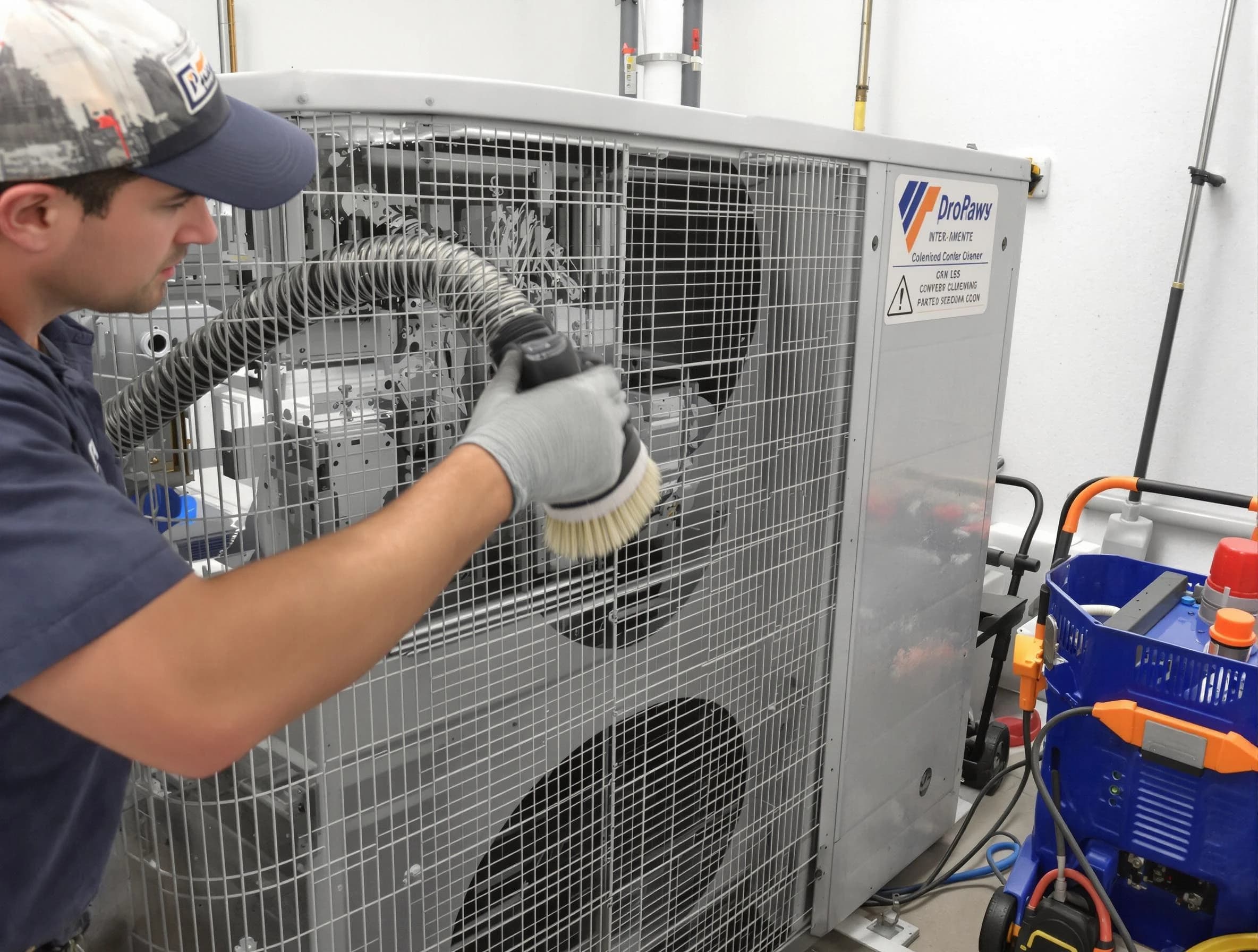 Needham Air Duct Cleaning specialist performing precision AC coil cleaning for improved system performance in Needham