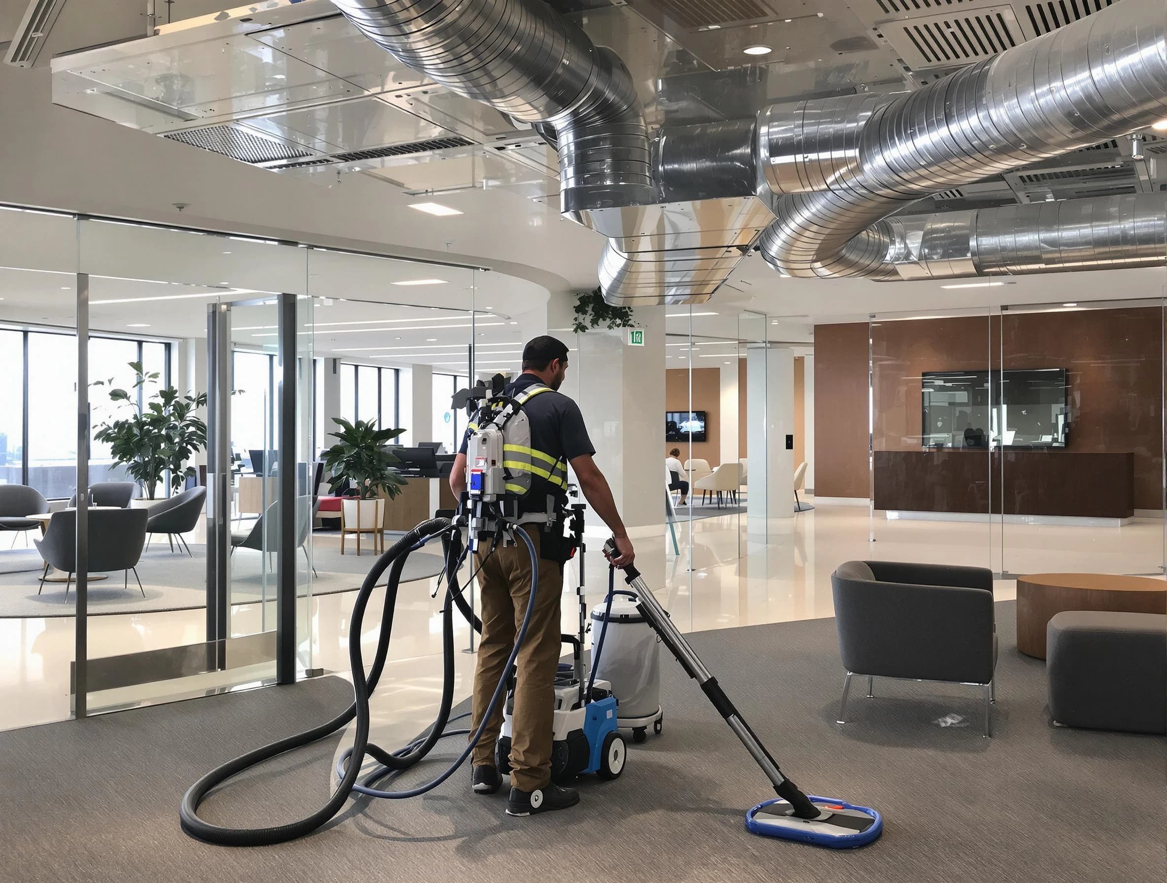Commercial duct cleaning service by Needham Air Duct Cleaning in Needham