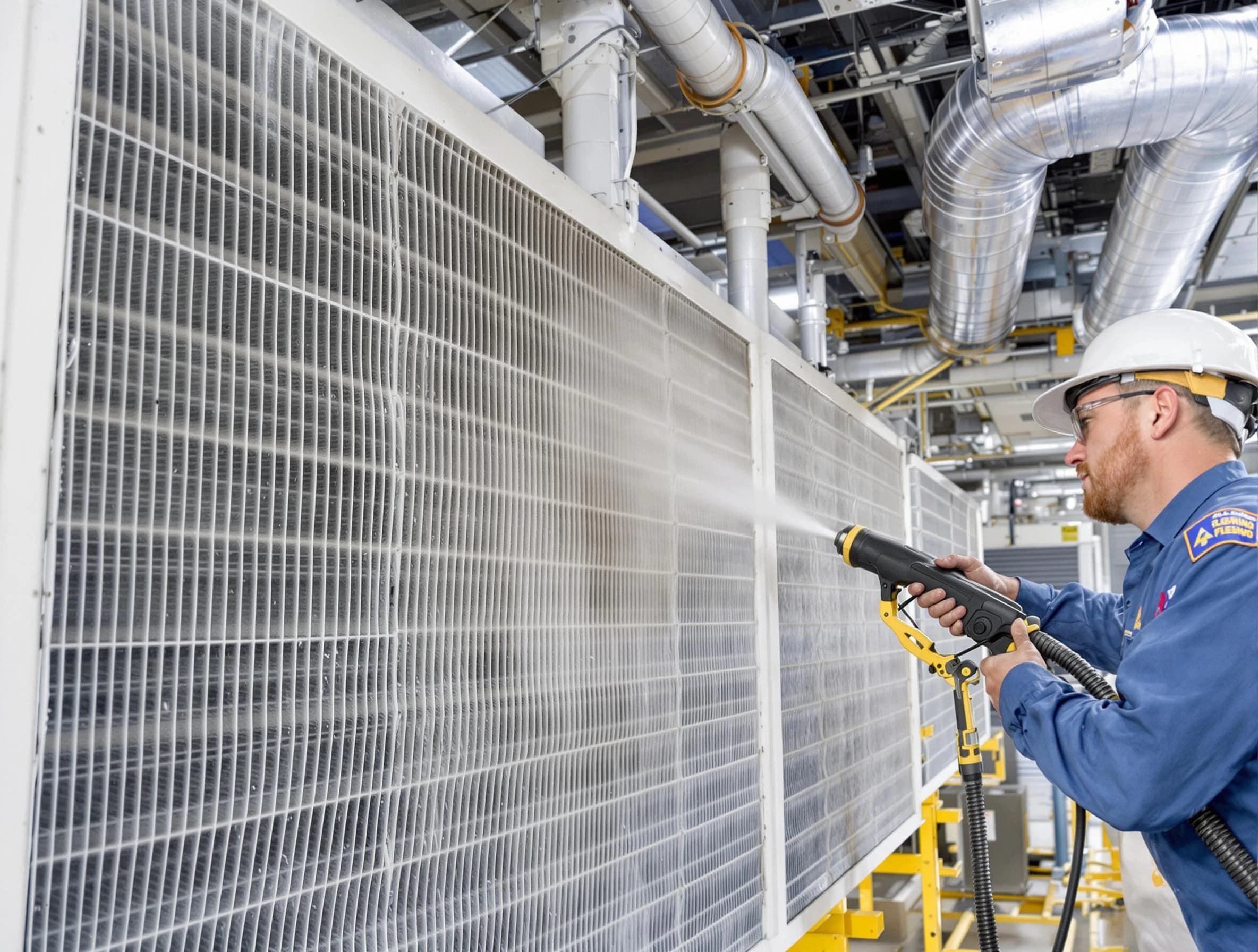 Professional commercial coil cleaning by Needham Air Duct Cleaning in Needham