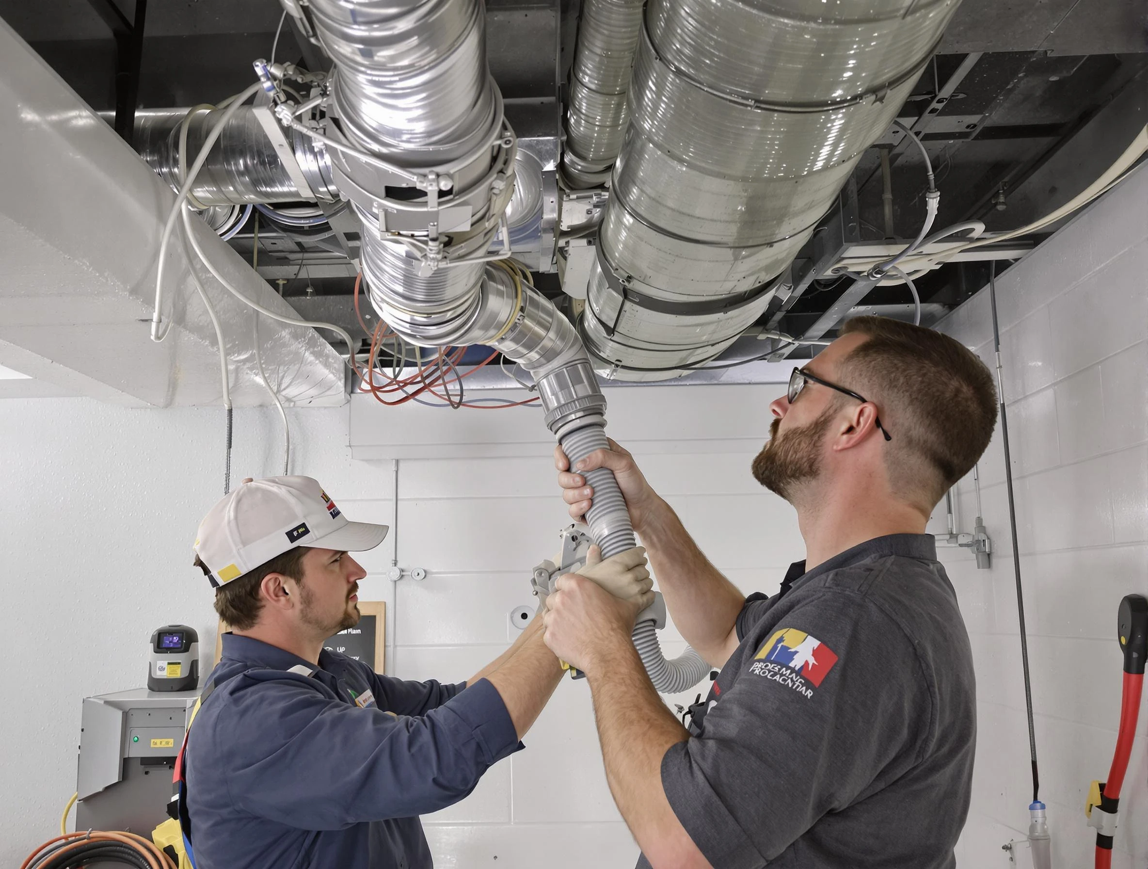 Needham Air Duct Cleaning technician performing thorough AC duct cleaning in Needham