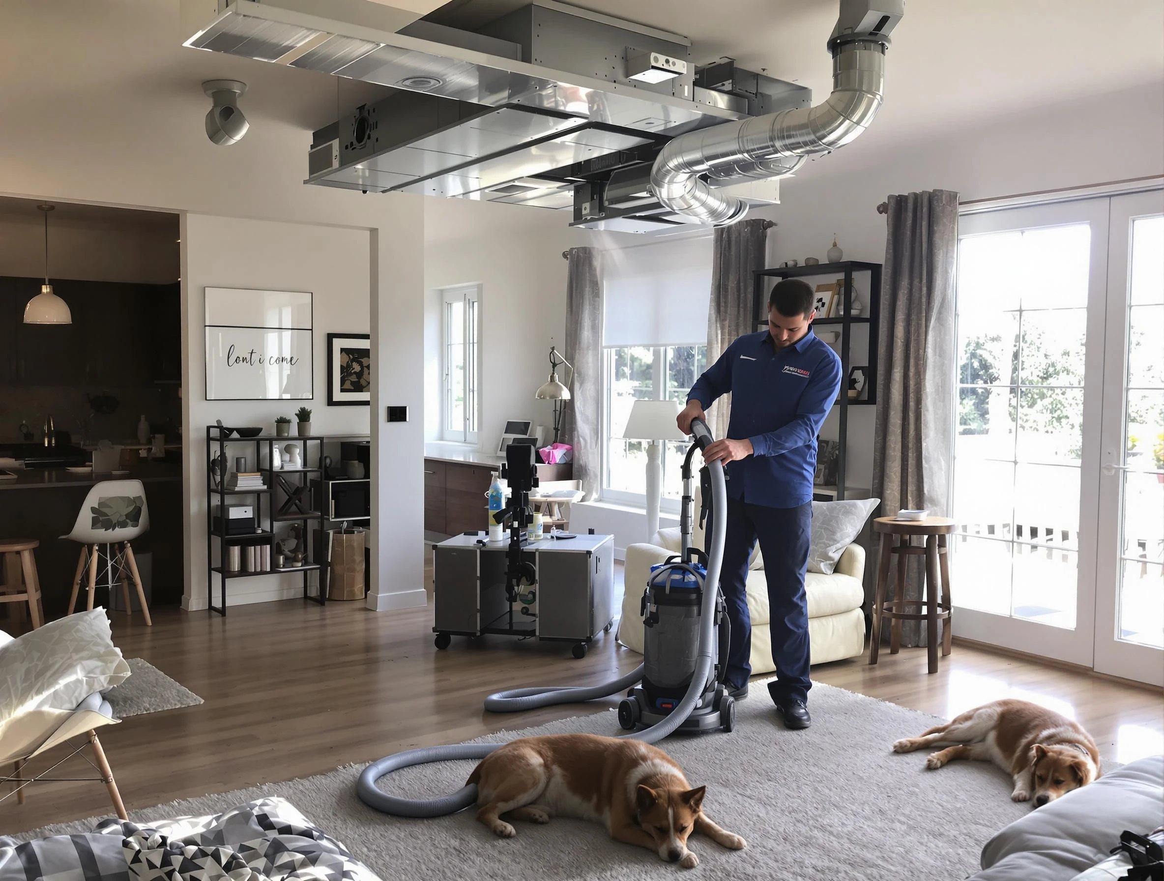 Needham Air Duct Cleaning technician performing detailed indoor duct cleaning for improved air quality in Needham