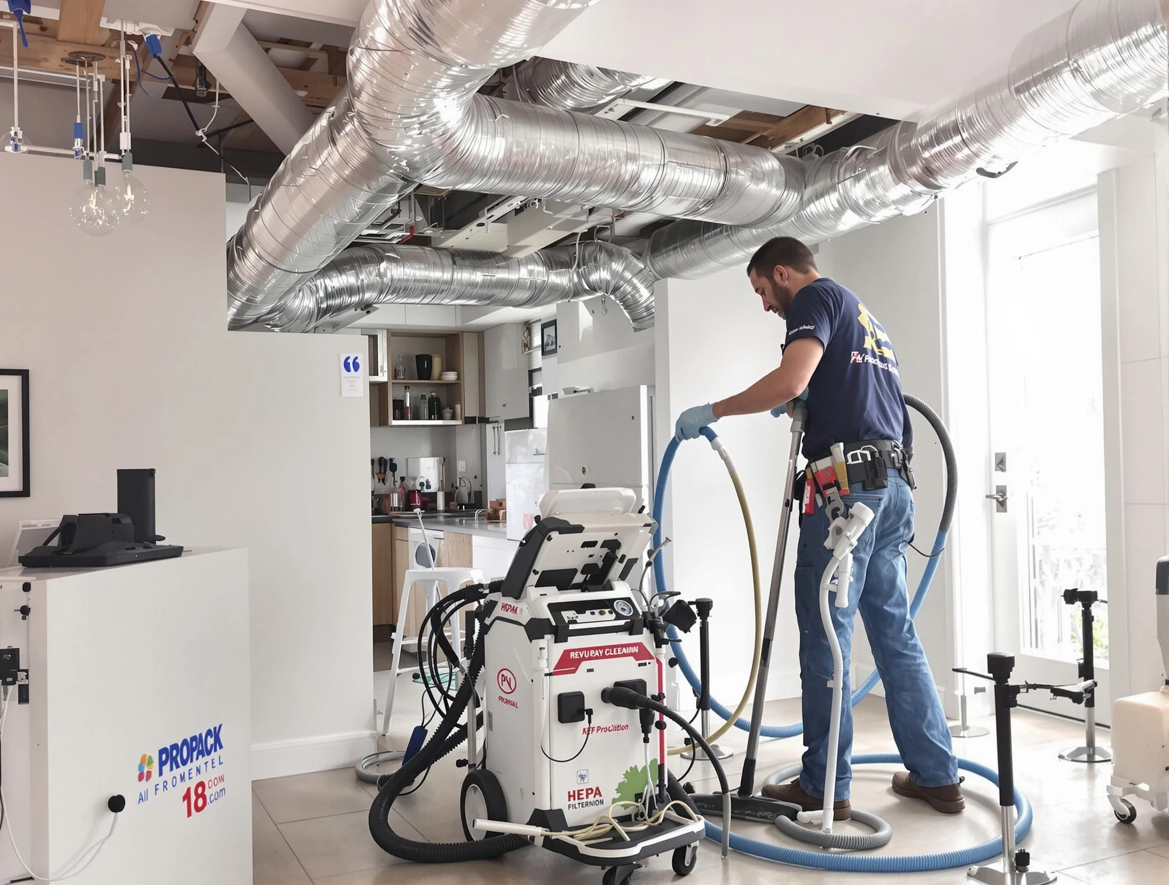 Needham Air Duct Cleaning technician performing advanced pure duct cleaning with specialized equipment in Needham
