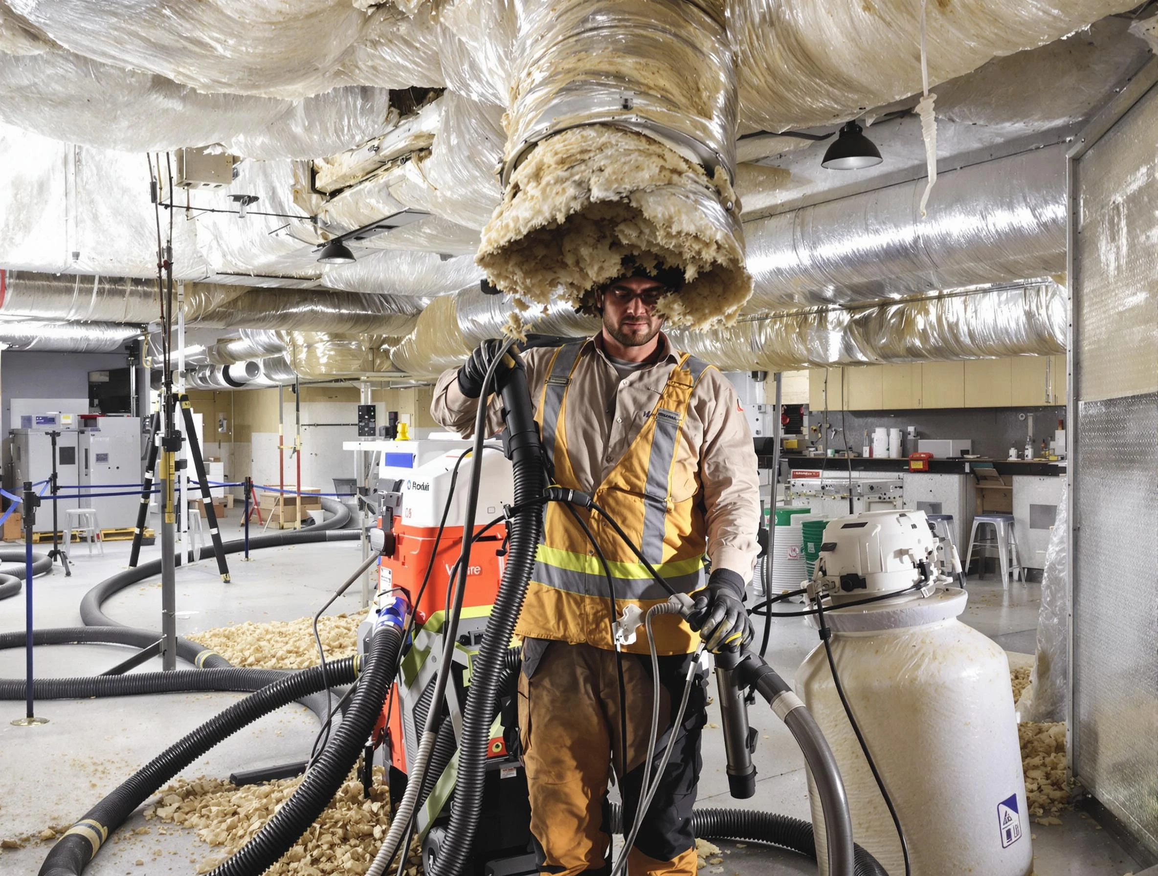 Professional vacuum insulation removal by Needham Air Duct Cleaning expert in Needham